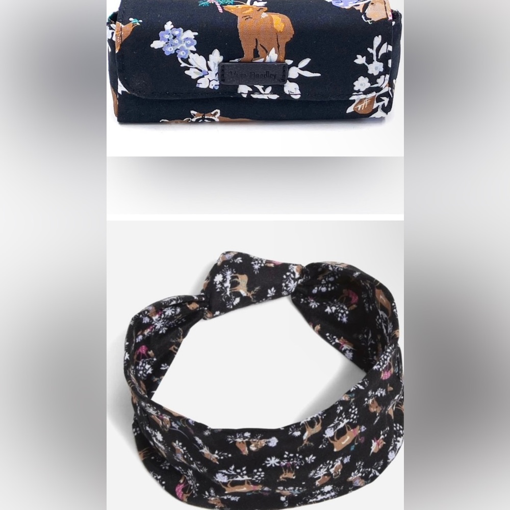 NWT Vera Bradley 💋 Me 2x Lipstick Case AND Knotted Headband in Merry Mischief